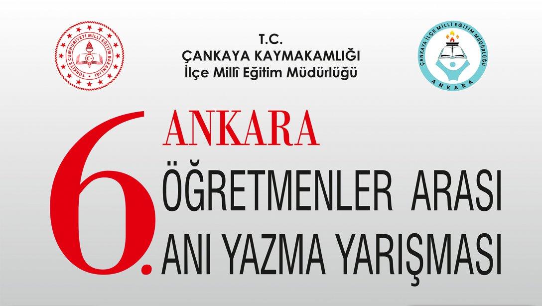 6.Ankara Öğretmenler Arası Anı Yazma Yarışması Sonuç Duyurusu