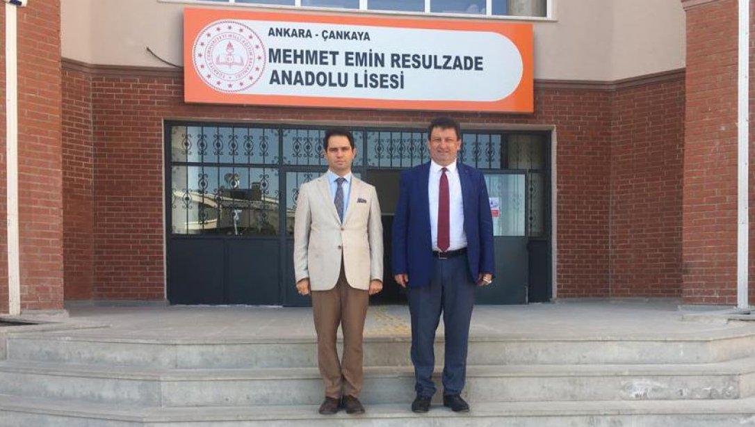 İlçe Millî Eğitim Müdürümüz Yaşar Türk'ün, Mehmet Emin Resulzade Anadolu Lisesini Ziyareti...